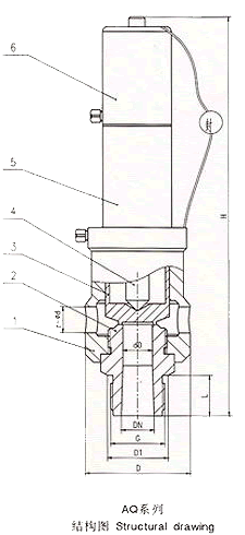 AQ-20空壓機安全閥 結構圖 / 尺寸圖